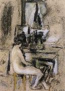 Edouard Vuillard Nude front of the fireplace oil on canvas